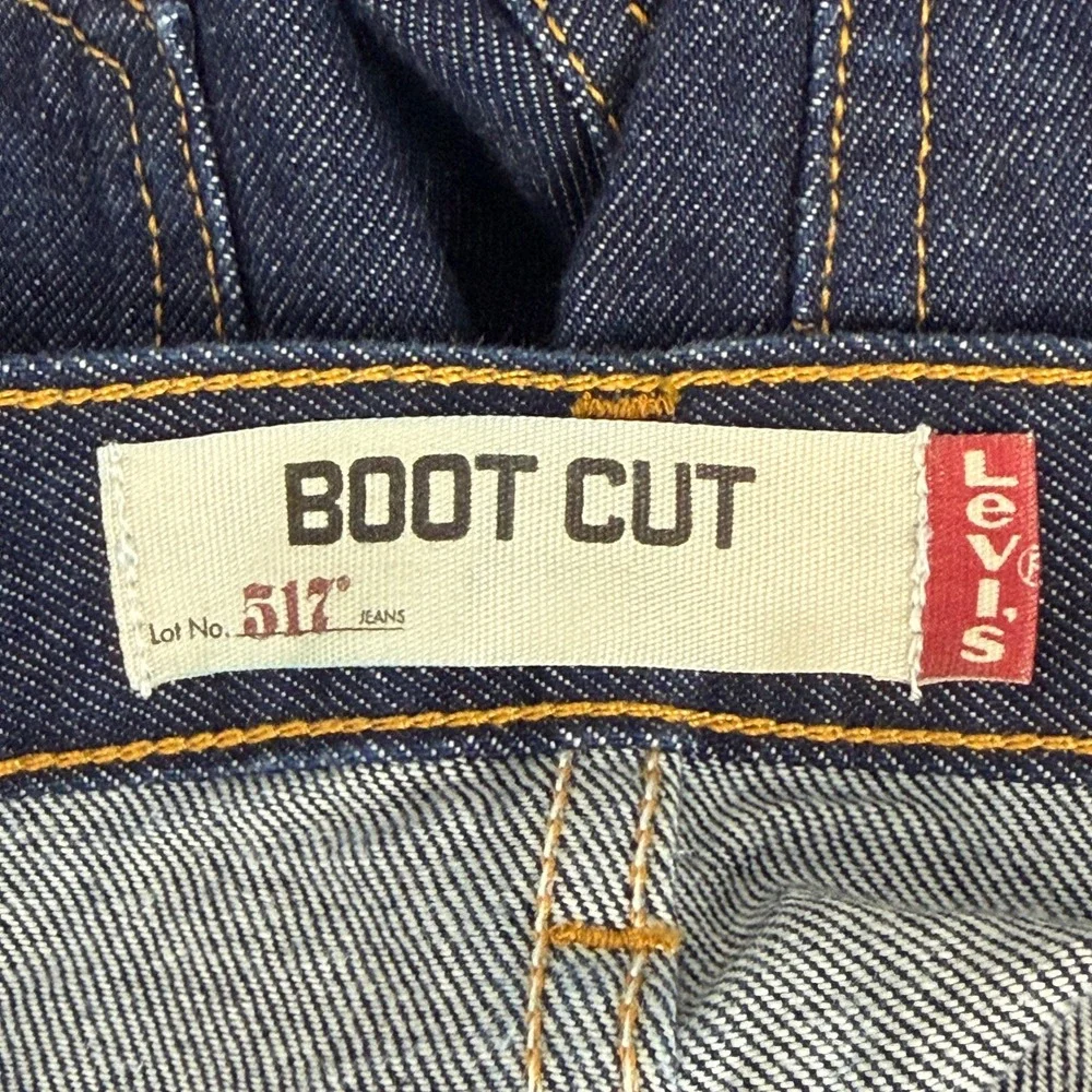 Vintage Levi's 517 BOOTCUT Jeans Mens 40x32 Cotton Dark Wash Indigo Blue Denim